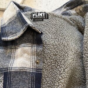 Men's Blue Plaid Shirt Jacket